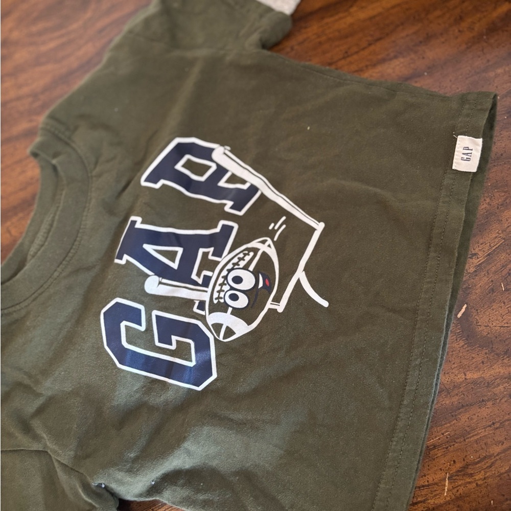 GAP Olive Green Short-Sleeve Tee with Football Logo